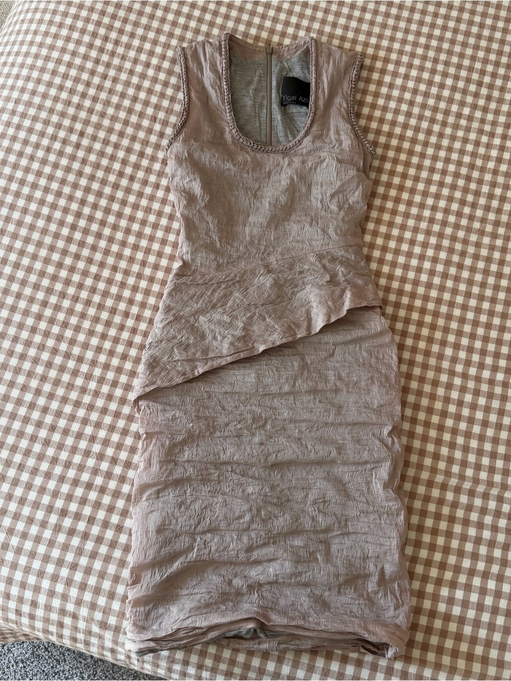 Yigal Azrouel Ruched Slouch Bodycon Knee Length Gauzy Cocktail Dress Size 2